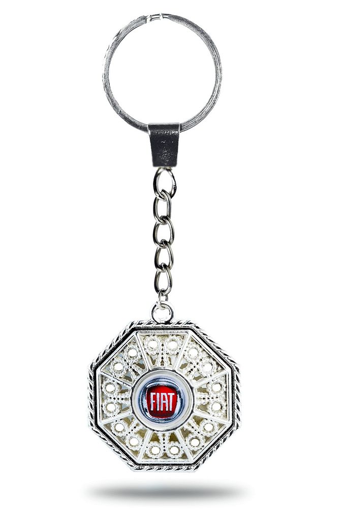 Beyaz Altın Serisi Sekizgen Telkari Fiat Anahtarlık