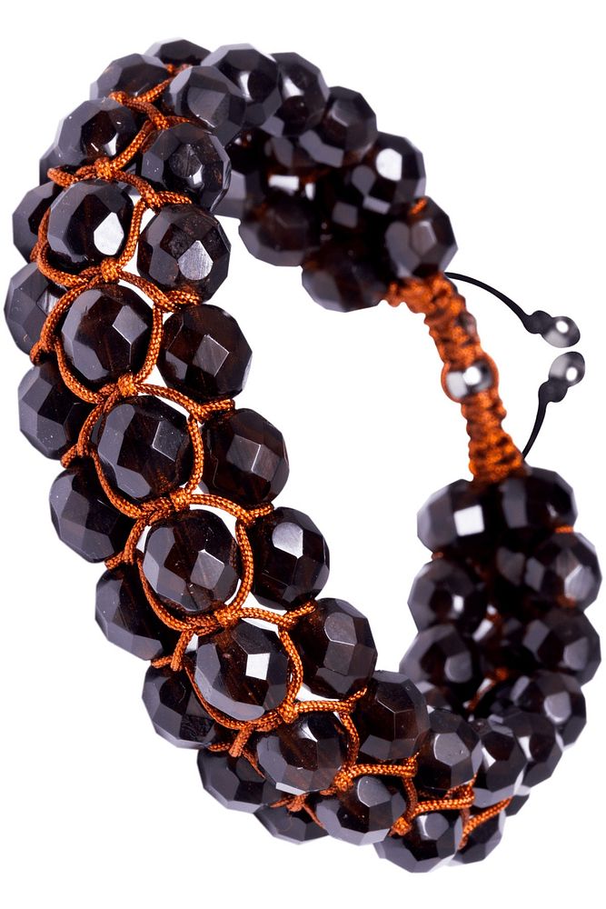 Kahve Makrome Dumanlı Kuvars Bileklik