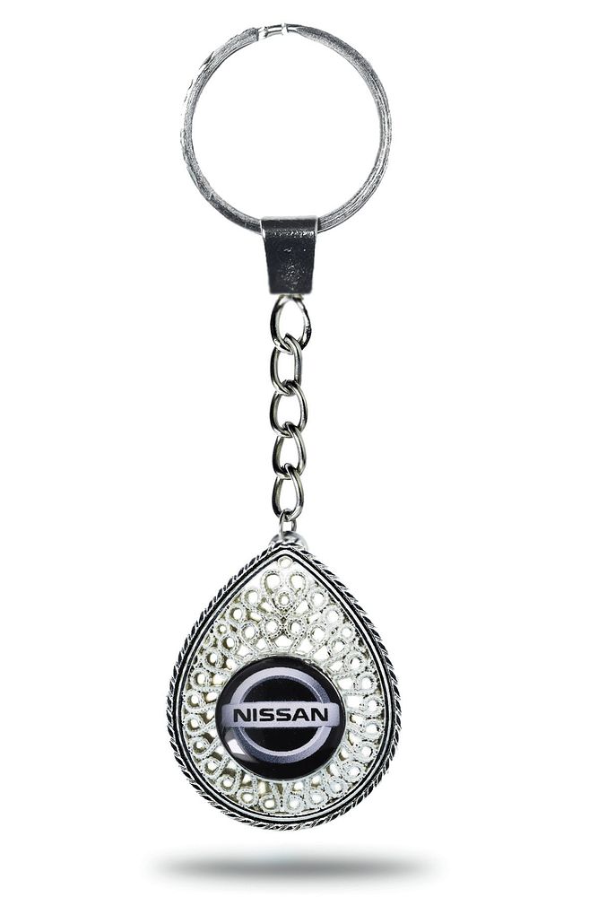 Beyaz Altın Kaplama Telkari Nissan Anahtarlık