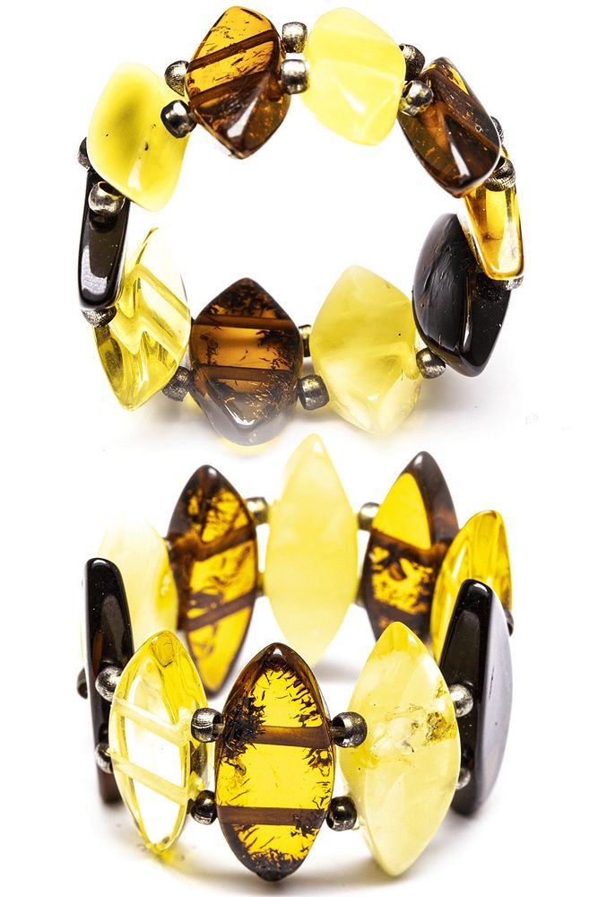 Doğal Damla Kehribar Ayarlanabilir Misinalı Yüzük