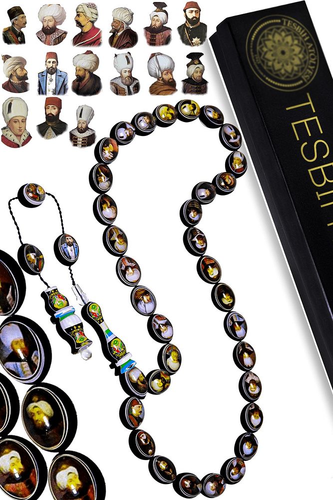 Sistemli Katalin 36 Osmanlı Padişah Resimli Tesbih