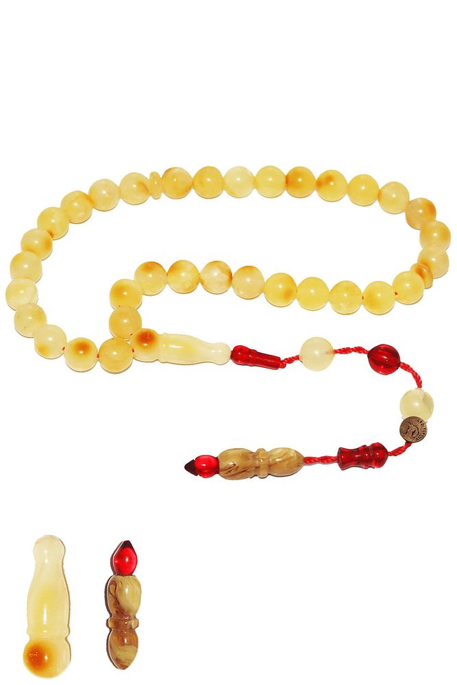 Sistemli Her Tanesi Kumpas İşçilikli Orijinal Garantili Damla Kehribar Tesbih