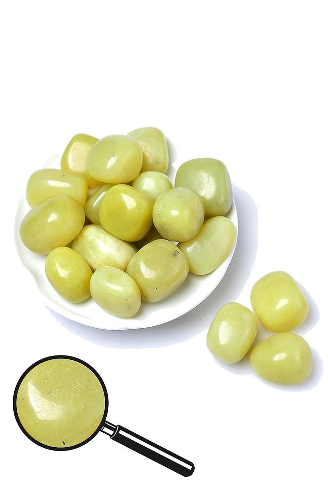 Sertifikalı Tamburlanmış Gerçek Yeşim Taşı Kütle