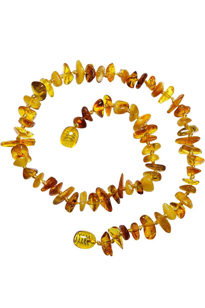 Sertifikalı Sarı Renk Doğal Damla Kehribar Bebek Diş Kolyesi