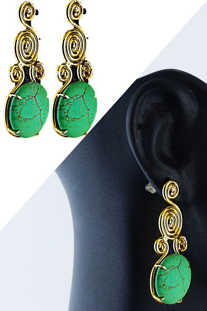 Sertifikalı Firuze Taşlı Küpe