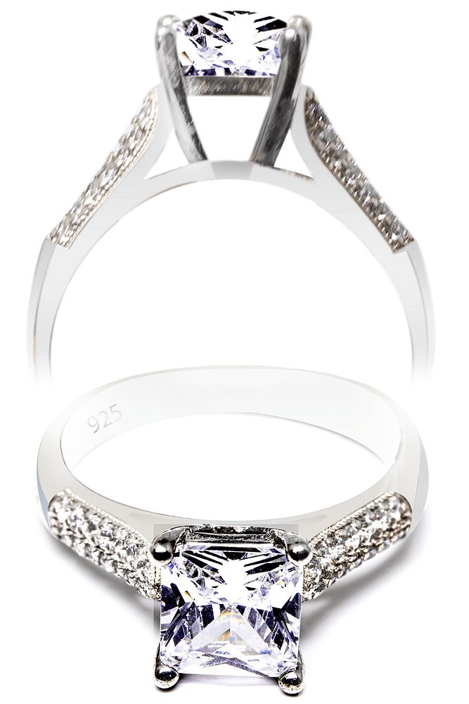 Swarowski Taşlı Planitium Tektaş Gümüş Yüzük