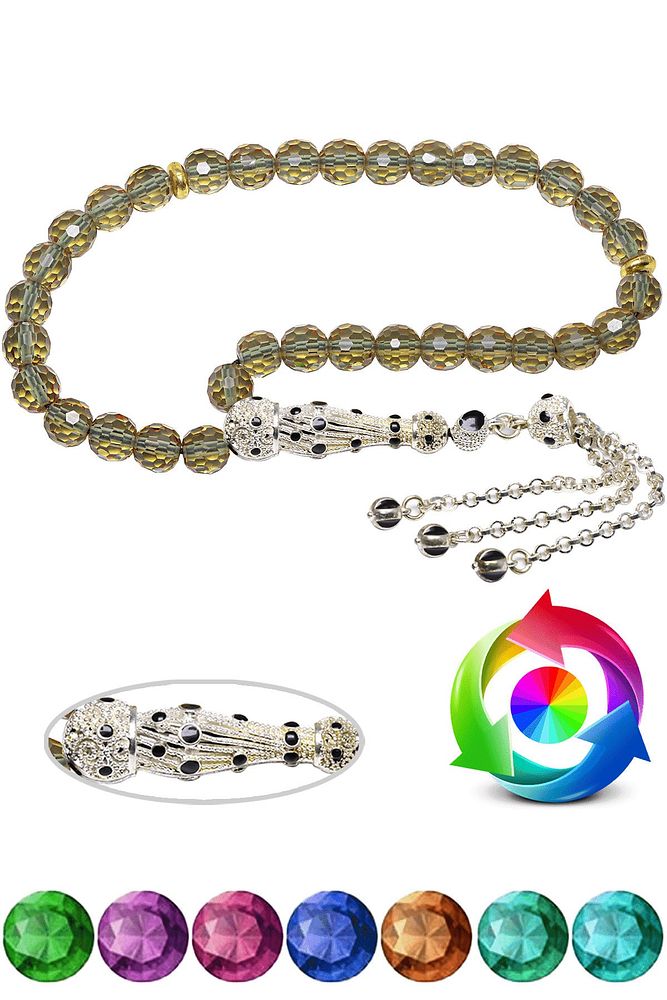 Sertifikalı Ortam Işığına Göre 7 Renk Değiştiren Diaspor Sultan Sultanit Zultanit Taşı Tesbih