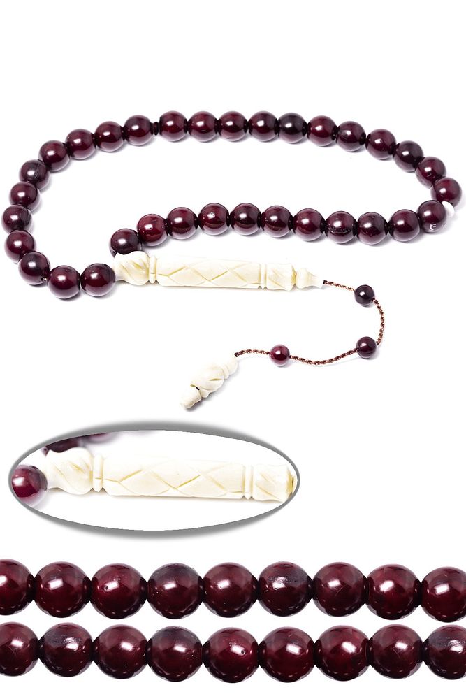 Sistemli Deve Kemiği Geçişli Kınalı Kuka Tesbih