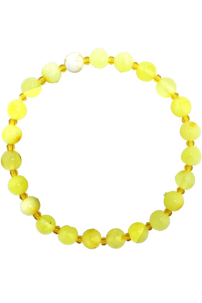 Sertifikalı Sarı Renkli Mat Doğal Damla Kehribar Bebek Diş Bileklik