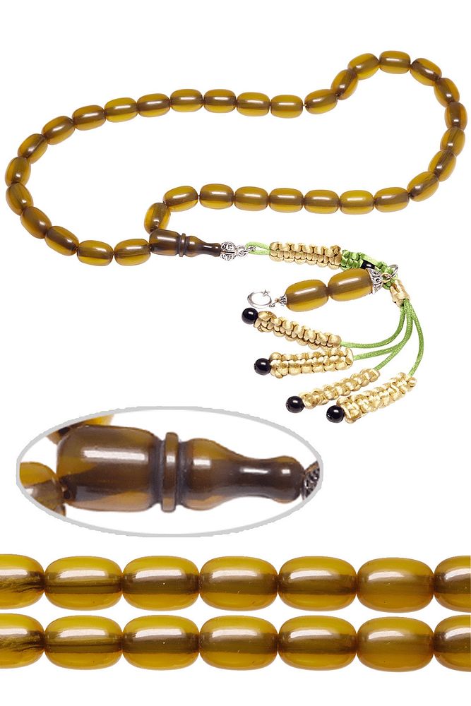 Sertifikalı Dabbas Usta Osmanlı Benzetmesi Çubuk Sıkma Kehribar Tesbih