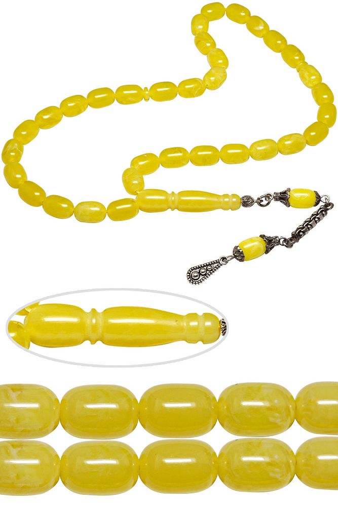 Sertifikalı Kral Püsküllü Kapsül Kesim Beyrut Damla Kehribar Tesbih