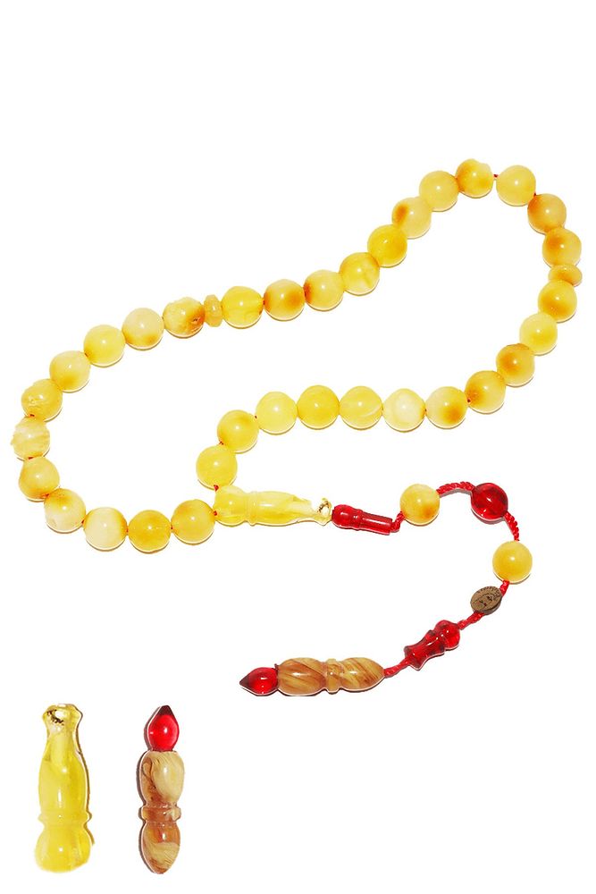 Sistemli Sertifikalı Küre Kesim Doğal Renk Orjinal Garantili Damla Kehribar Tesbih