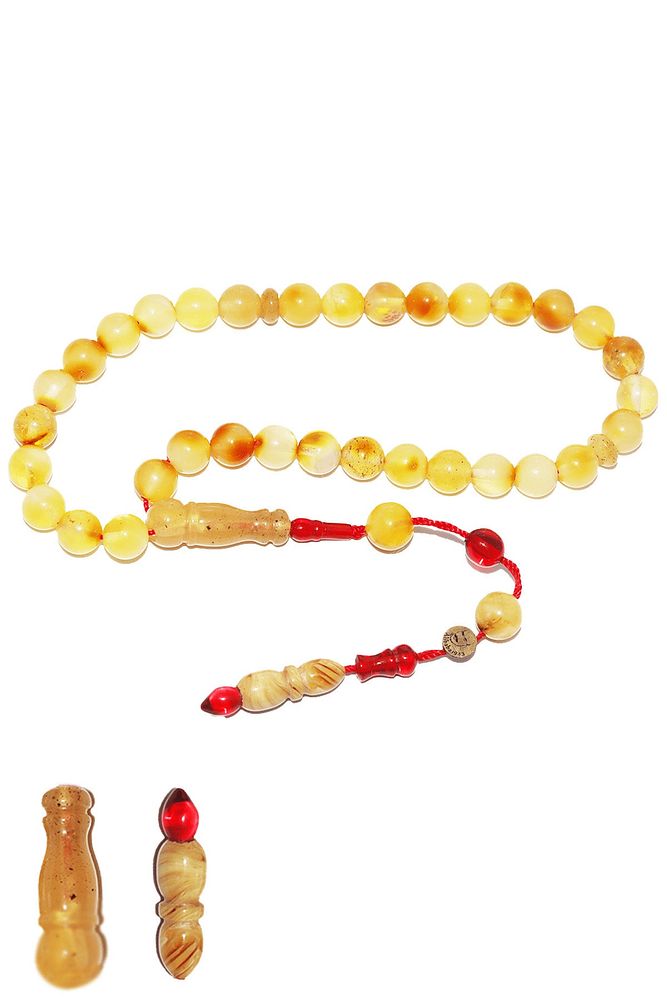 Sertifikalı Sistemli Mat Doğal Ukrayna Damla Kehribar Tesbih