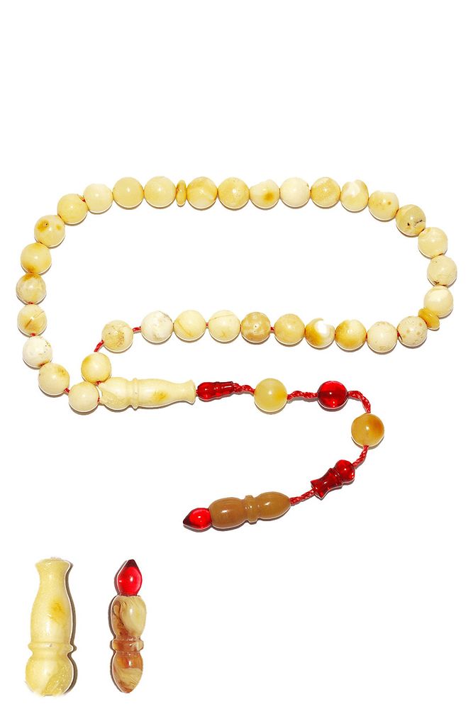 Sertifikalı Sistemli Seccar Doğal Ukrayna Damla Kehribar Tesbih