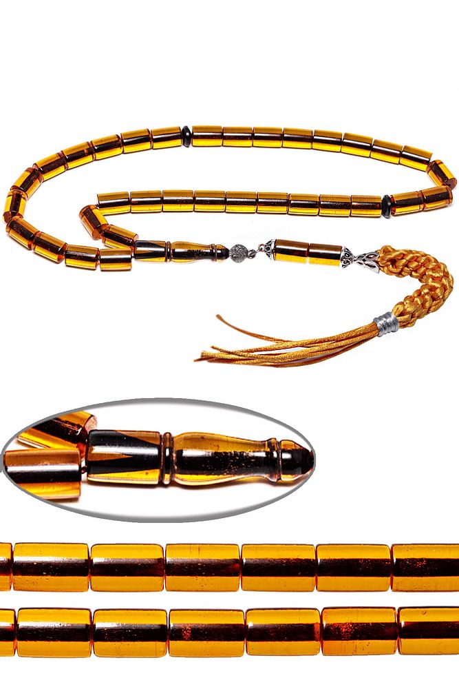 Bal Sarısı Kesme Kesim Ateş Kehribar Tesbih