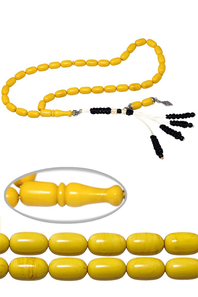 Sarı Renkli Kapsül Kesim Katalin Bağa Tesbih