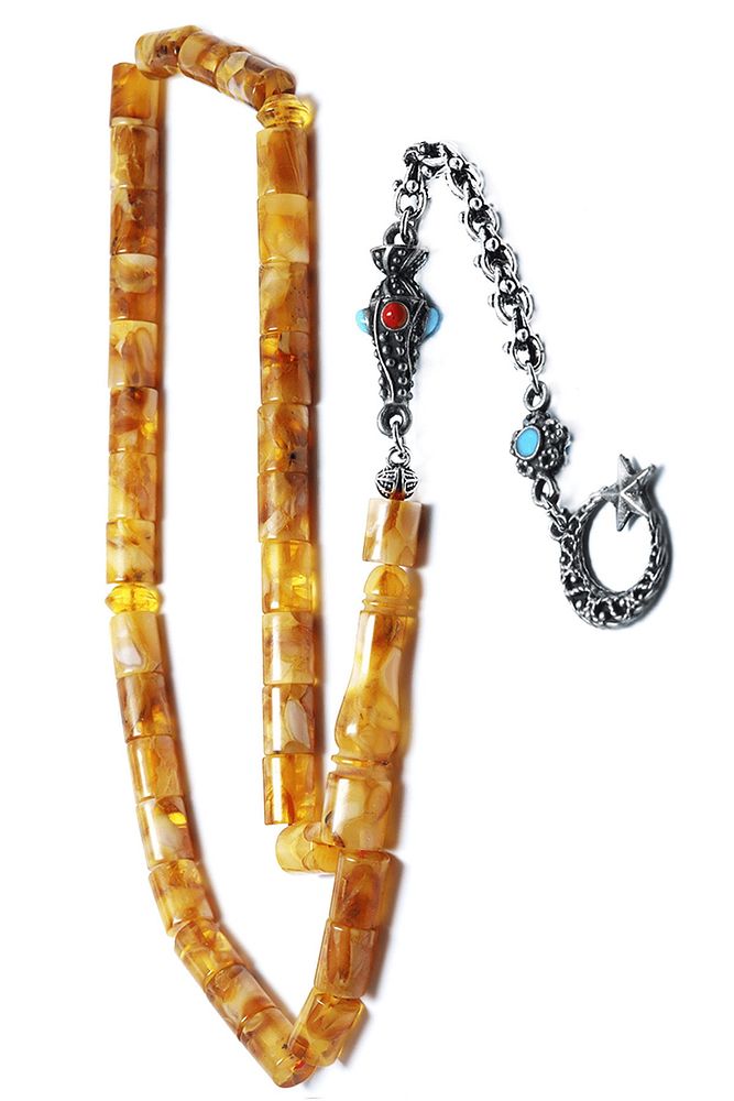 Kesme Model Renk Almış Ukrayna Damla Kehribar Tesbih