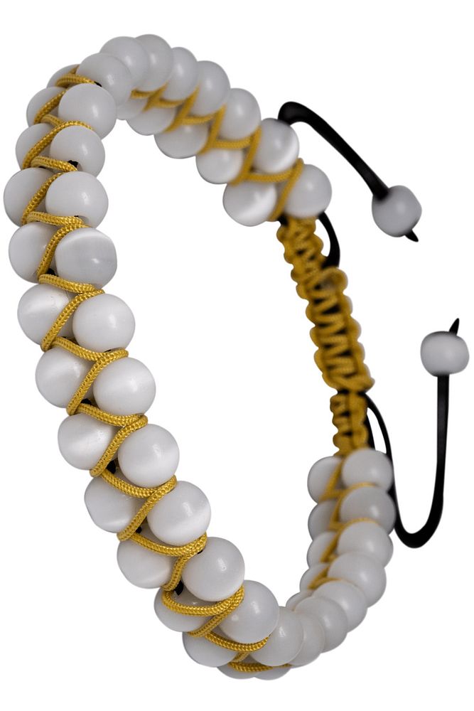 Çift Sıra Hardal Makrome Sedef Bileklik