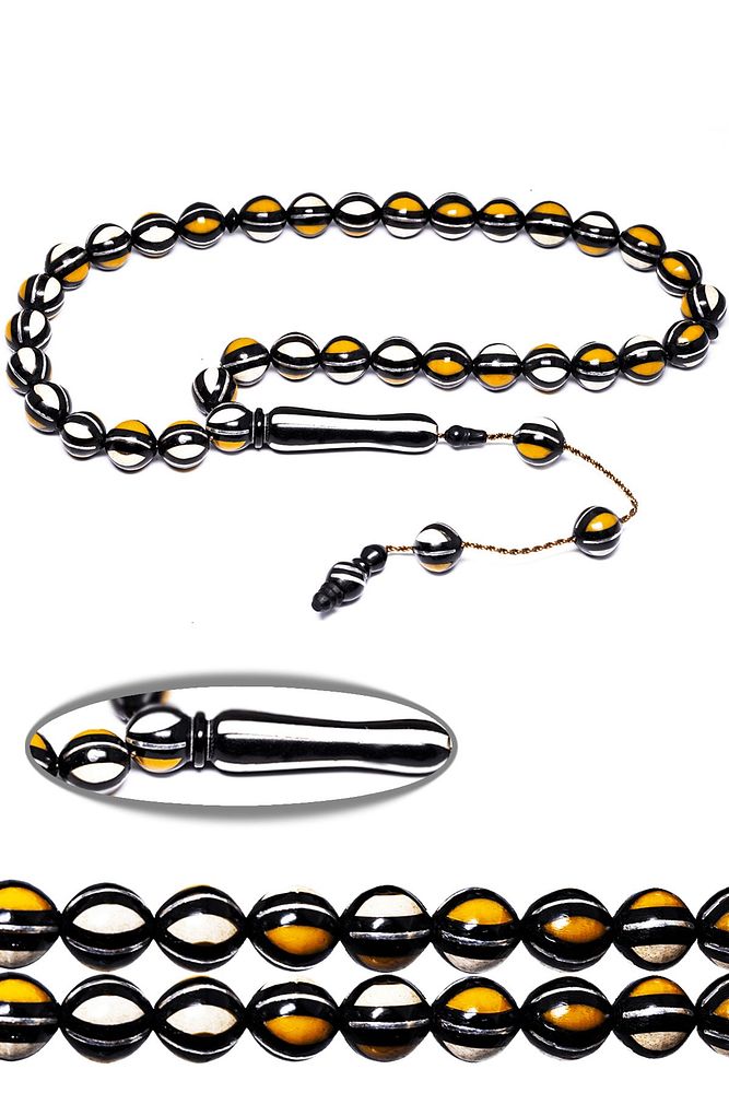 Sistemli Küre Kesim Mine Gümüş Işlemeli Kuka Tesbih