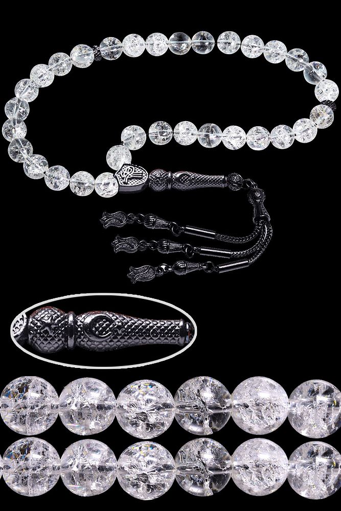 Doğal Kararmaz Püskül Doğal Dağ Kristali Necef Taşı Tesbih