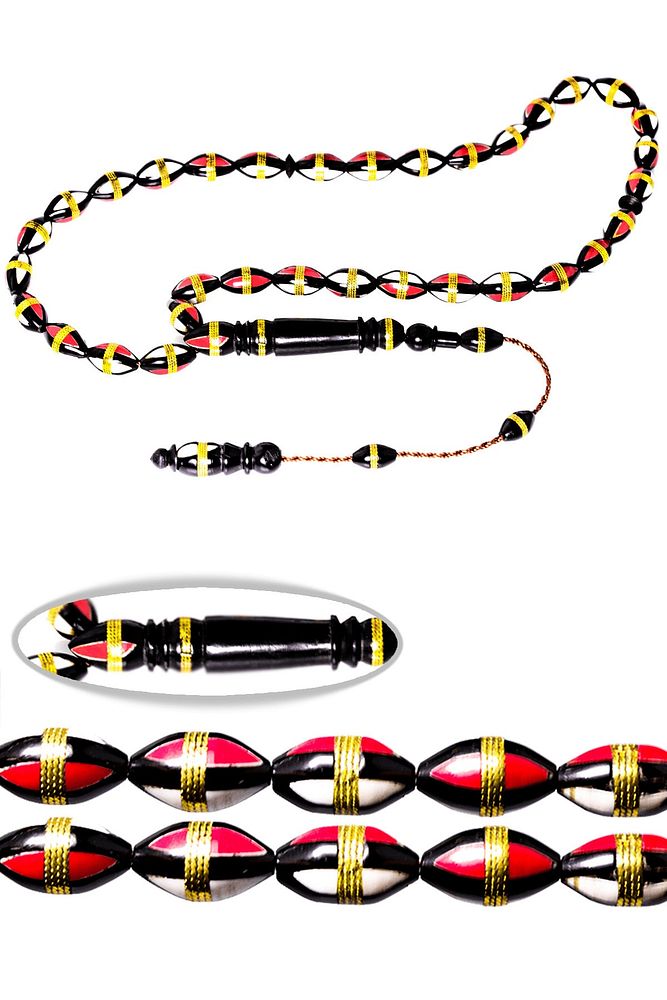 Sistemli Arpa Kesim Mercan Sedef Ve Pirinç Işlemeli Kuka Tesbih