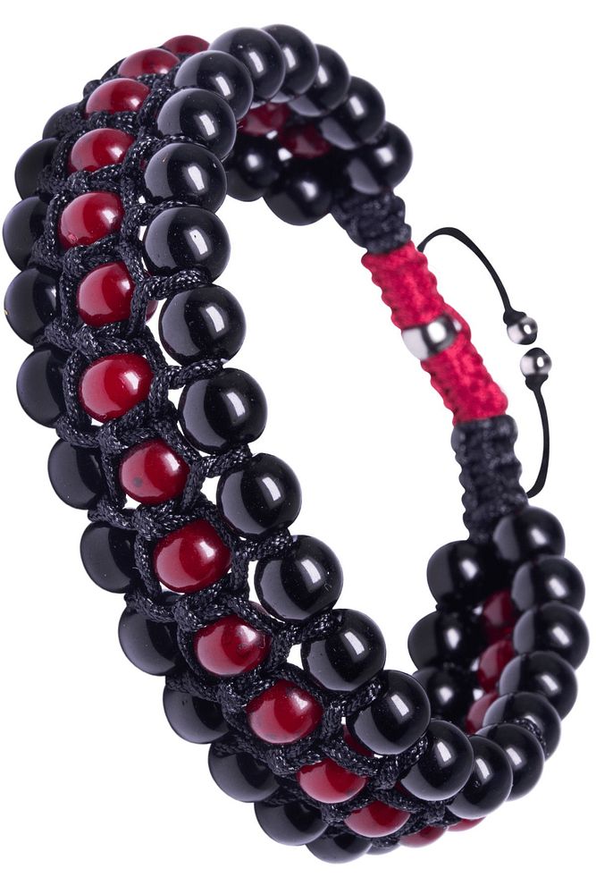 Makrome Oniks Ve Sıkma Kehribar Bileklik