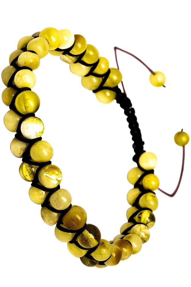 Siyah Makrome Doğal Damla Kehribar Bileklik