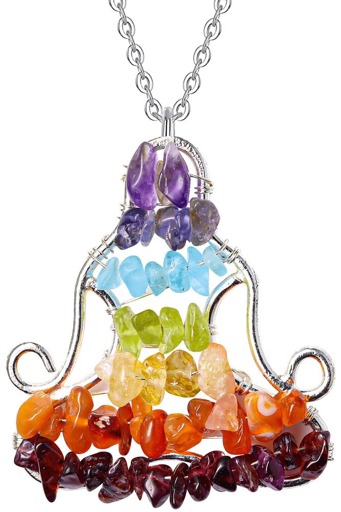 Meditasyon Reiki 7 Çakra El Örmesi Doğal Taş Kolye