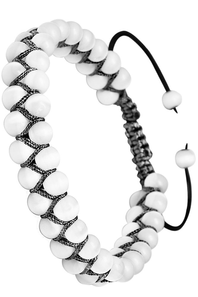 Sertifikalı Füme Makrome Doğal Sedef Taşı Bileklik