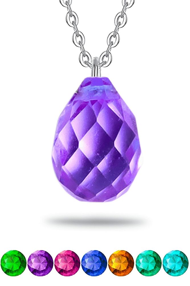 Ortam Işığına Göre 7 Renk Değiştiren Drop Kesim Zultanit Taşı Gümüş Kolye