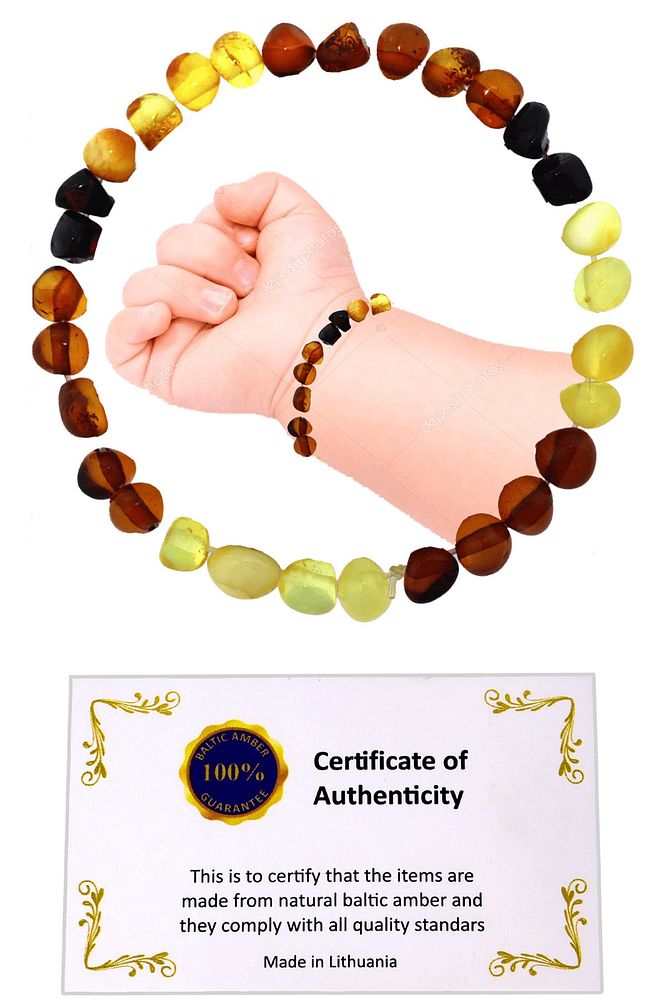 Sertifikalı Renkli Doğal Damla Kehribar Bebek Bileklik