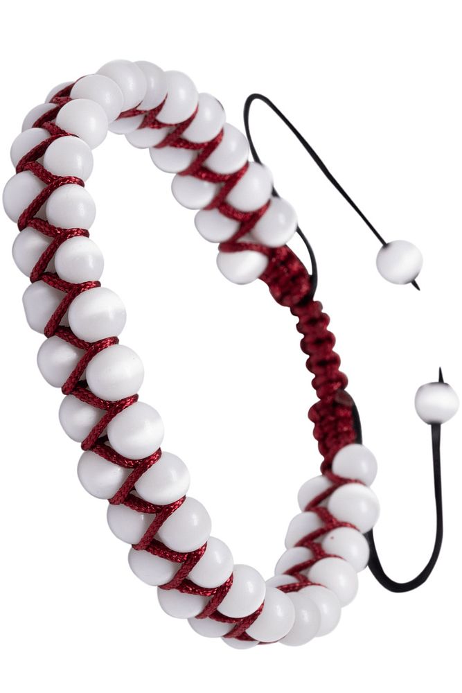 Sertifikalı Çift Sıra Kırmızı Makrome Doğal Sedef Taşı Bileklik