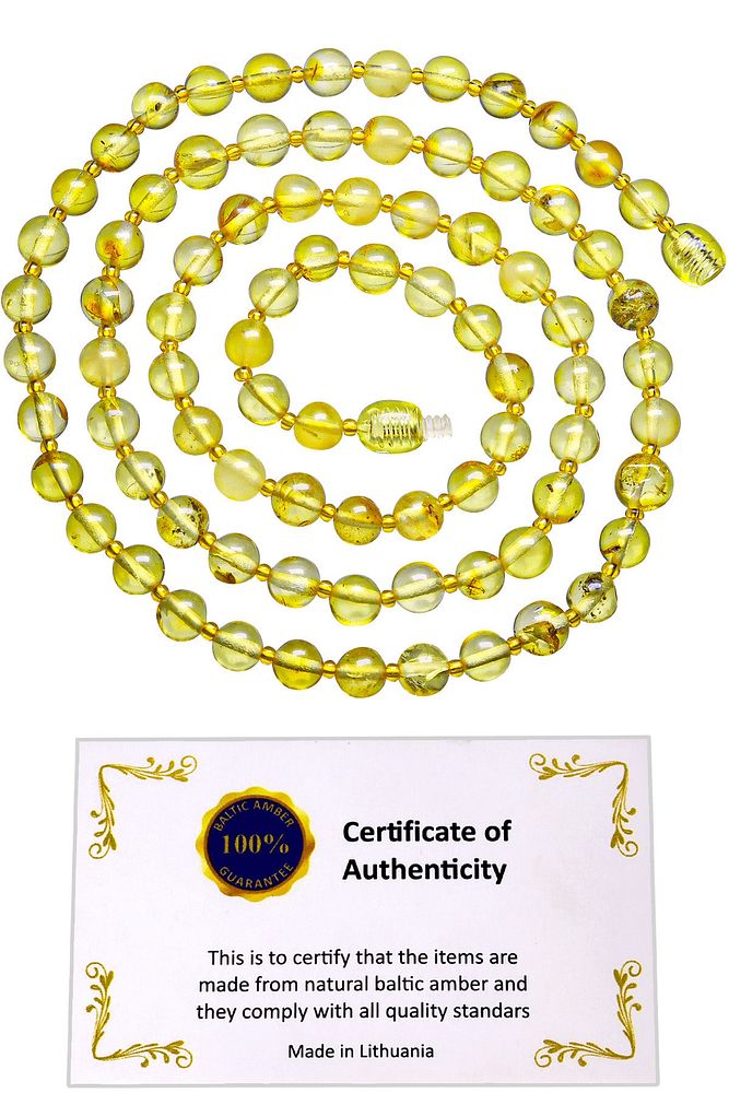 Sertifikalı Yetişkin Şeffaf Sarı Renkli Doğal Damla Kehribar Kolye