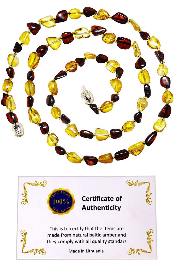 Sertifikalı Yetişkin Sarı Kahverengi Şeffaf Renkli Doğal Damla Kehribar Kolye