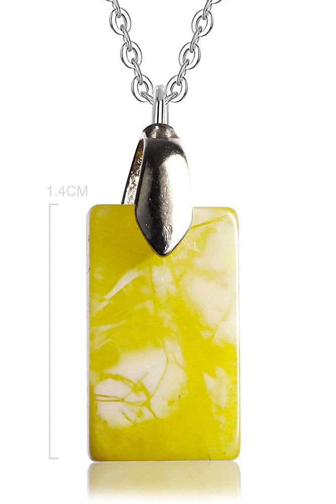 Sarı Renkli Kaliningrad Doğal Damla Kehribar Kolye