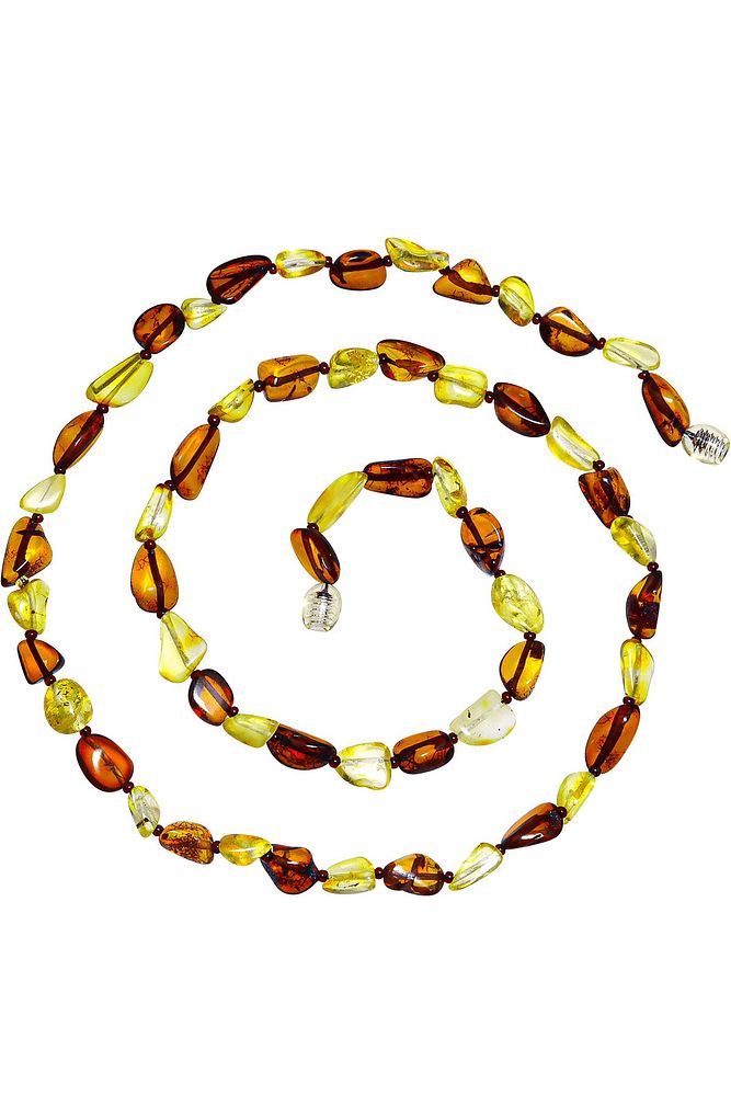 Yetişkin Baltık Şeffaf Sarı Kahverengi Renkli Doğal Damla Kehribar Kolye