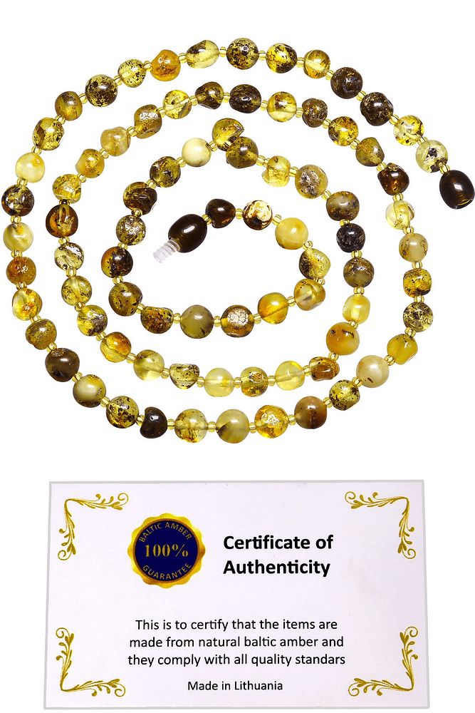 Sertifikalı Yetişkin Toprak Fosilli Baltık Doğal Damla Kehribar Kolye