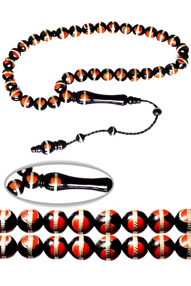 Sistemli Küre Kesim Pirinç Sarmal Mercan Işlemeli Kuka Tesbih