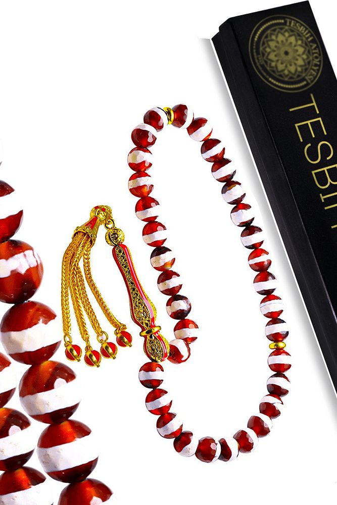 Sertifikalı Tibet Doğal Akik Taşı Tesbih