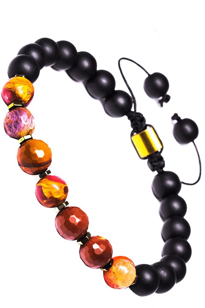 Sertifikalı Makrome Kırmızı Doğal Jasper Yıldız Taşı Bileklik