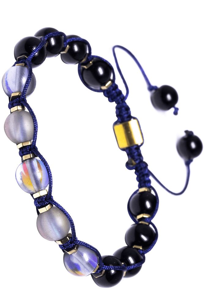 Sertifikalı Mavi Doğal Oniks Termal Kuvars Taşı Bileklik