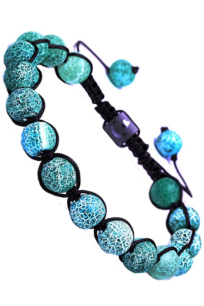 Makrome Yeşil Buz Akik Bileklik