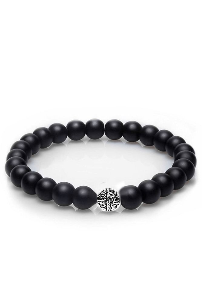 Sertifikalı Gerçek Onyx - Oniks Taşı Bileklik (Gümüş Aparatlı)