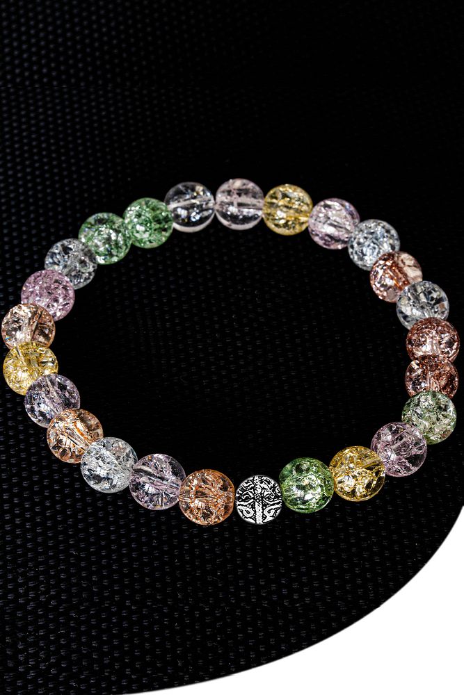 Sertifikalı Renkli Necef Taşı Bileklik - Gümüş Aparatlı