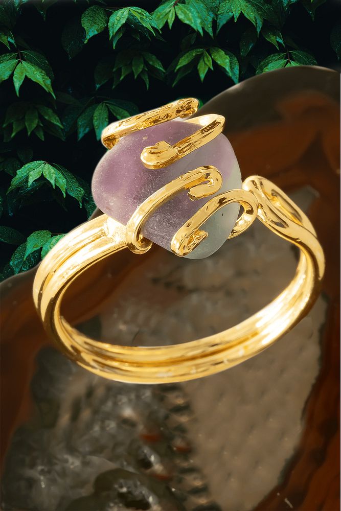 Sertifikalı Gold Rokoko Model Ham Florit Taşı Yüzük - Ayarlamalı