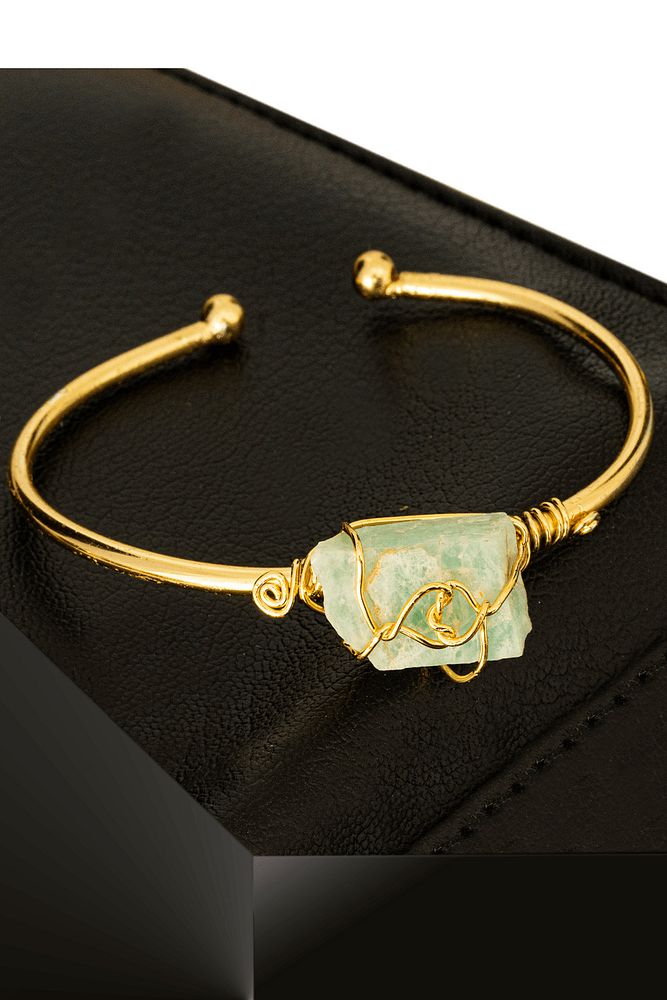 Sertifikalı Kelepçe Model Ayarlamalı Aaa Amazonit Taşı Bileklik - Kararmaz