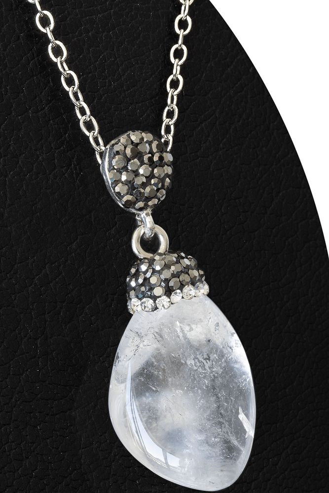 Sertifikalı 1.Kalite Zirkon Taşlı Ham Kristal Kuvars Taşı Kolye (Brezilya)