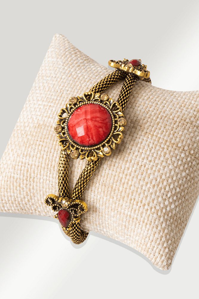 Sertifikalı Kelebek Model Kırmızı Akik Taşı Bileklik - Ayarlamalı