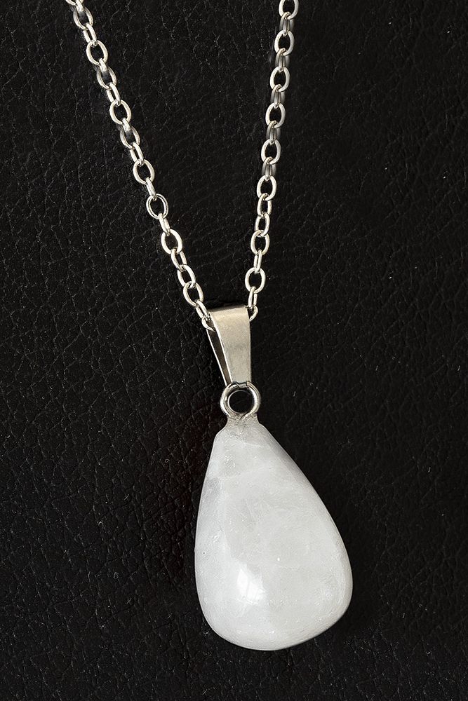 Sertifikalı Damla Model Kristal Kuvars Taşı Kolye