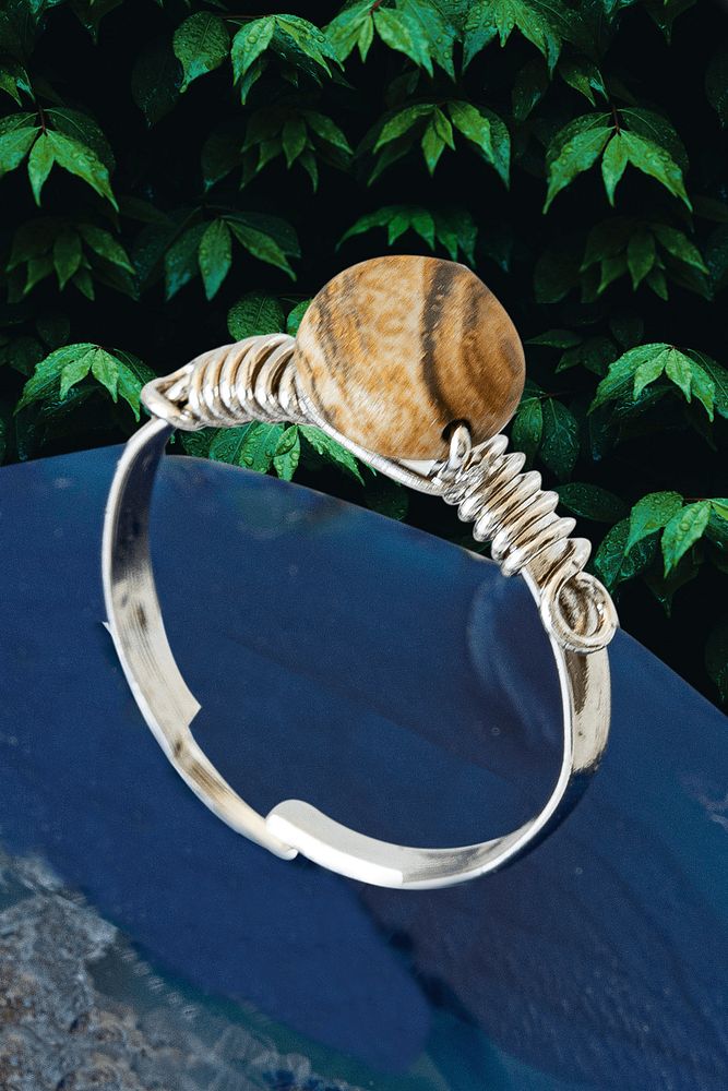 Sertifikalı Kırık Taşlı İnce Model Toprak Jasper Taşı Yüzük - Ayarlamalı